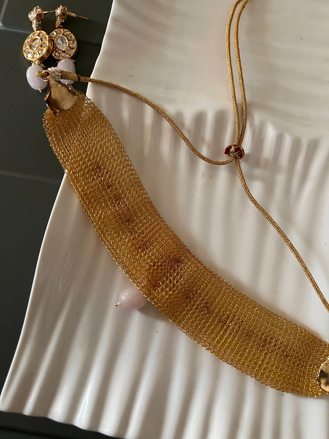 Statement Kundan Mesh Choker with Earrings - Unmatched Quality and Style