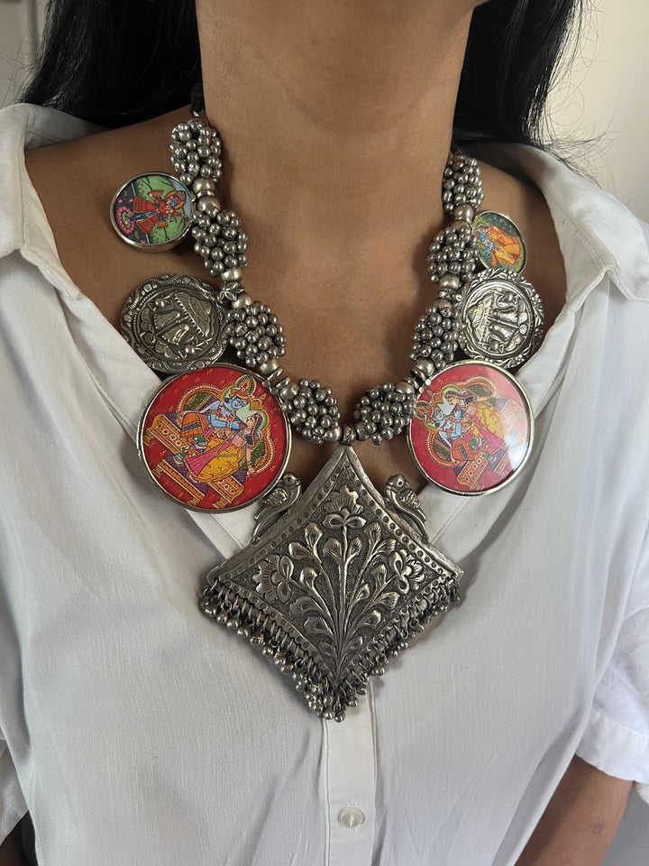 Hand painted Ghungroo Necklace | Festive Elegance by SHIVKA