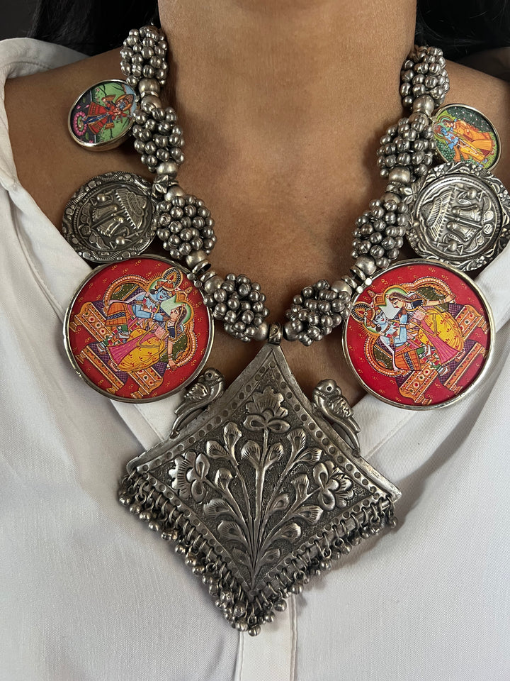 Hand painted Ghungroo Necklace | Festive Elegance by SHIVKA