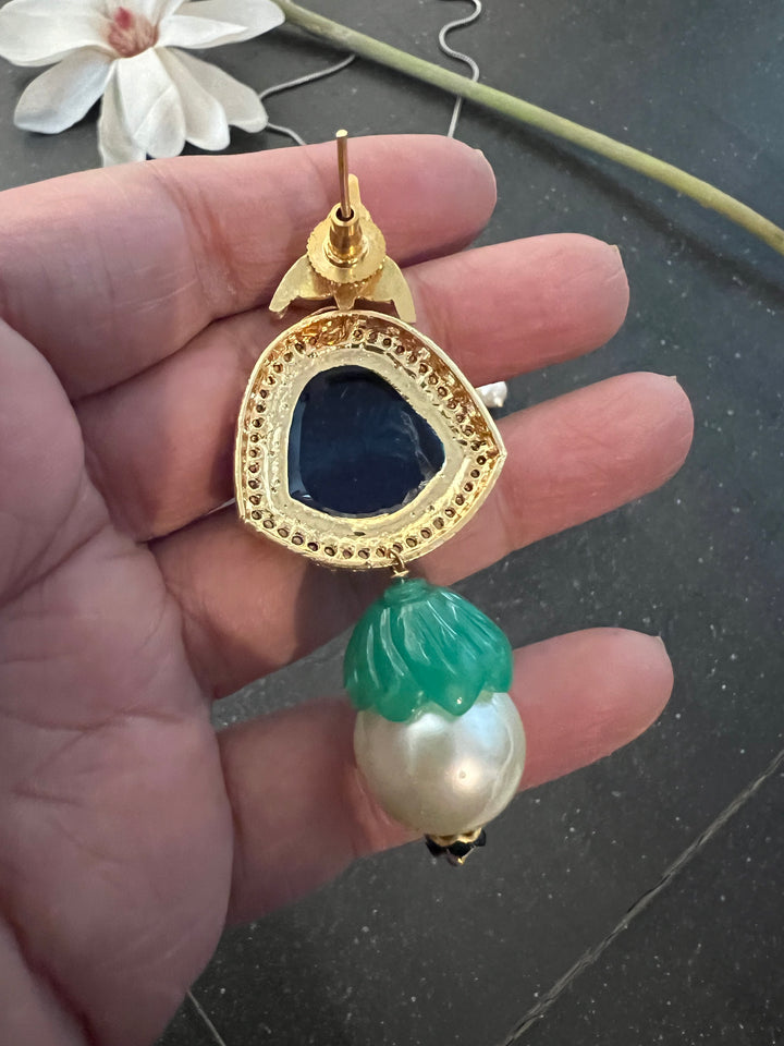 Pendant Long Necklace with Statement Earrings