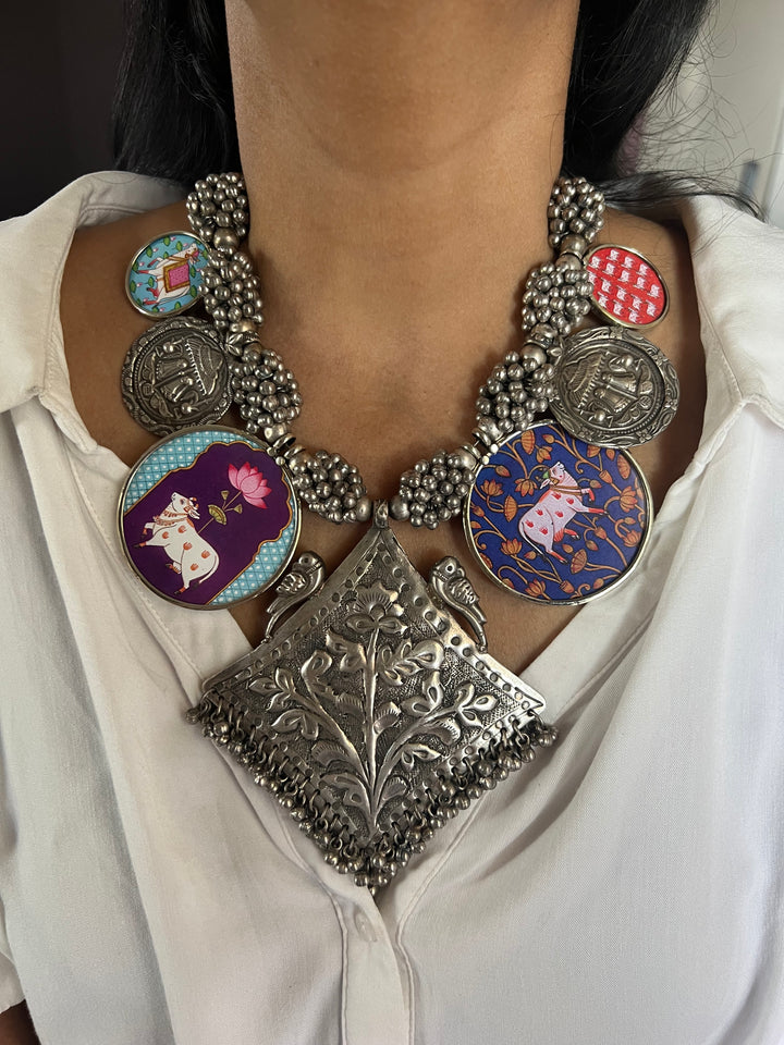 Hand painted Ghungroo Necklace | Festive Elegance by SHIVKA