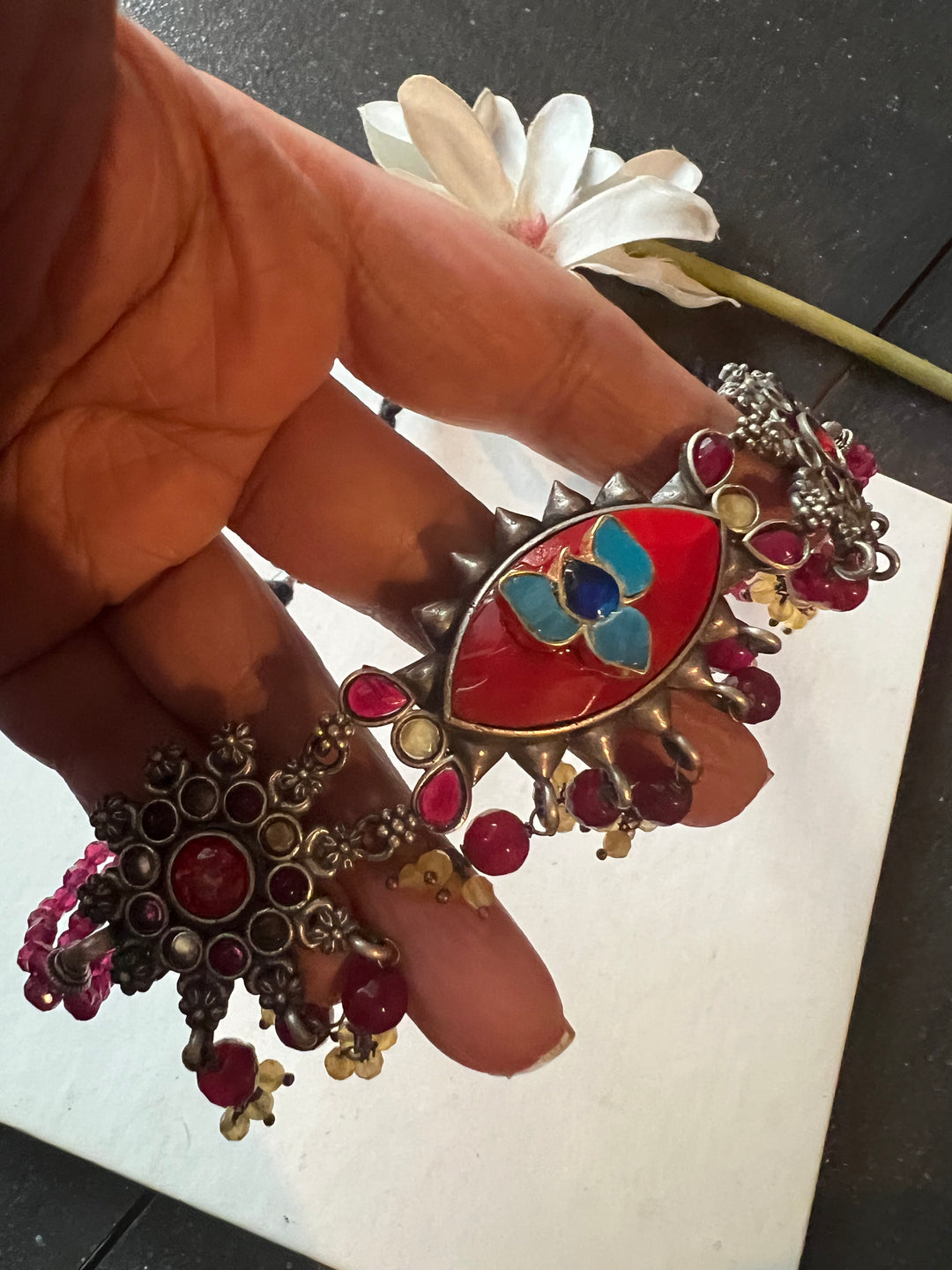 Vintage Artistic Choker with Statement Earrings