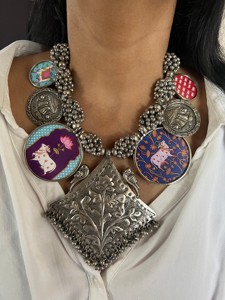 Hand painted Ghungroo Necklace | Festive Elegance by SHIVKA