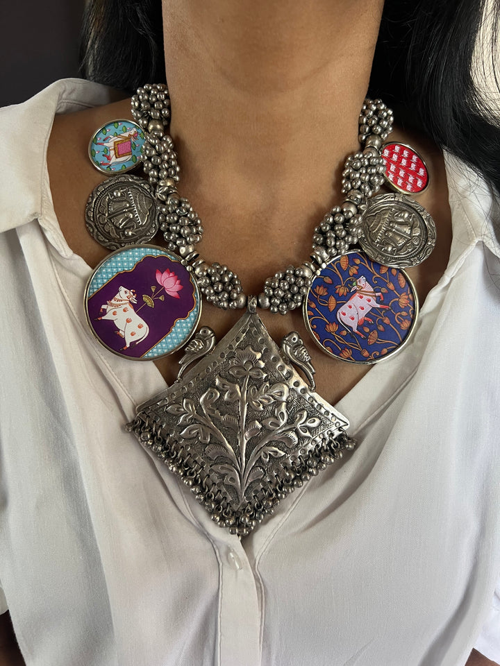 Hand painted Ghungroo Necklace | Festive Elegance by SHIVKA