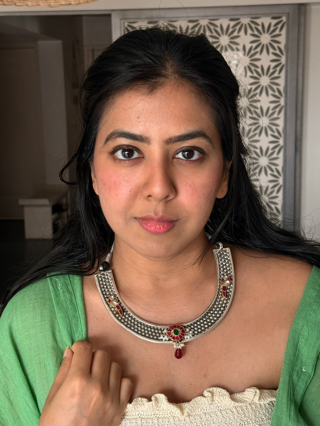 Handmade Elegant 925 Silver Hasli Collar Necklace by SHIVKA