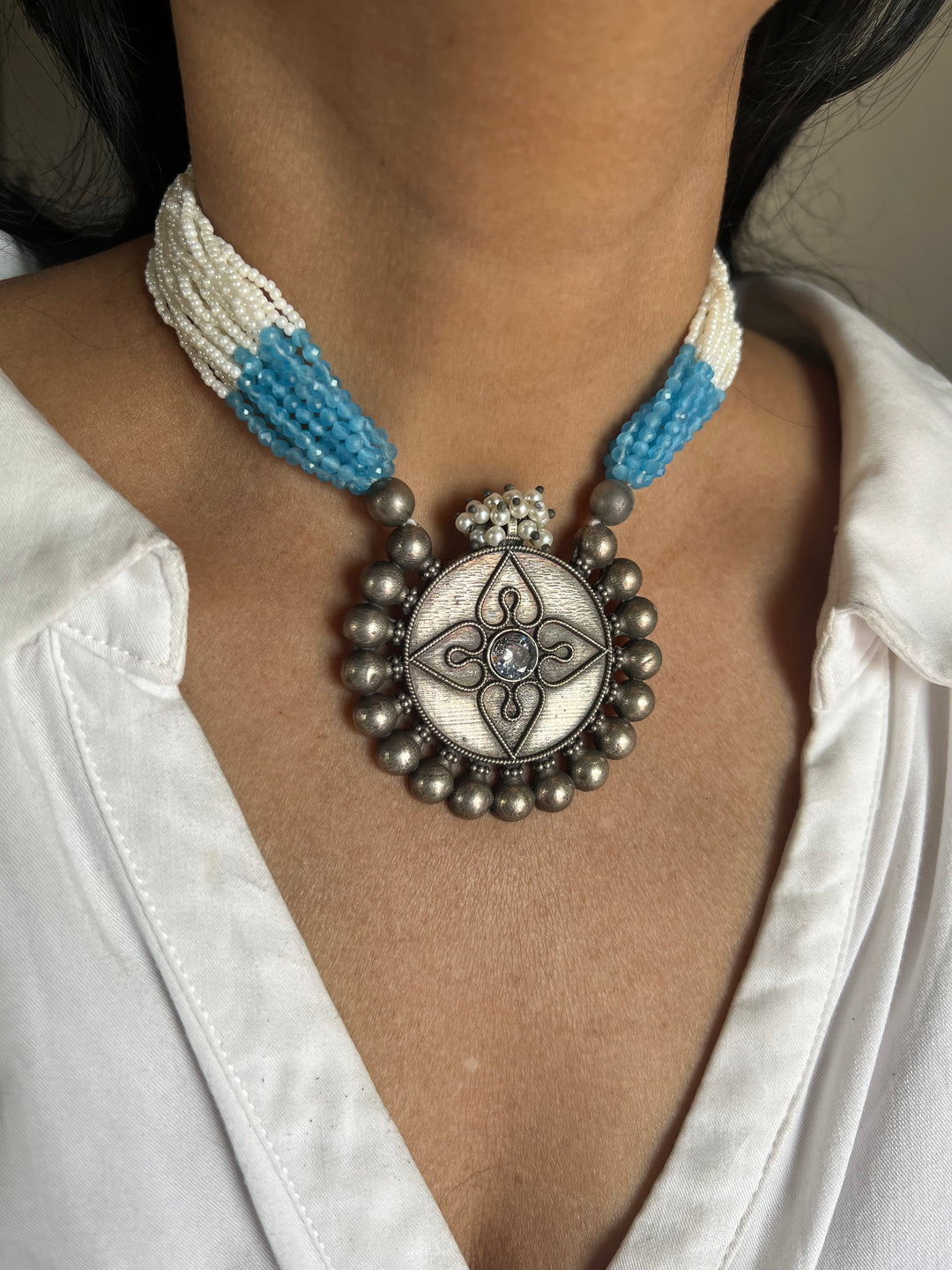 Antique Beaded Choker Necklace | Festive Elegance