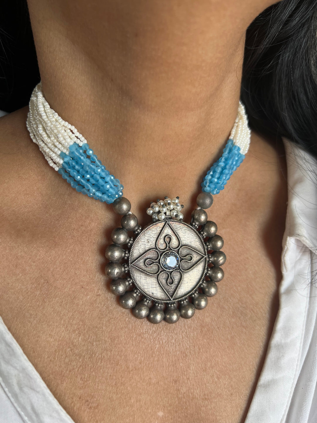 Antique Beaded Choker Necklace | Festive Elegance