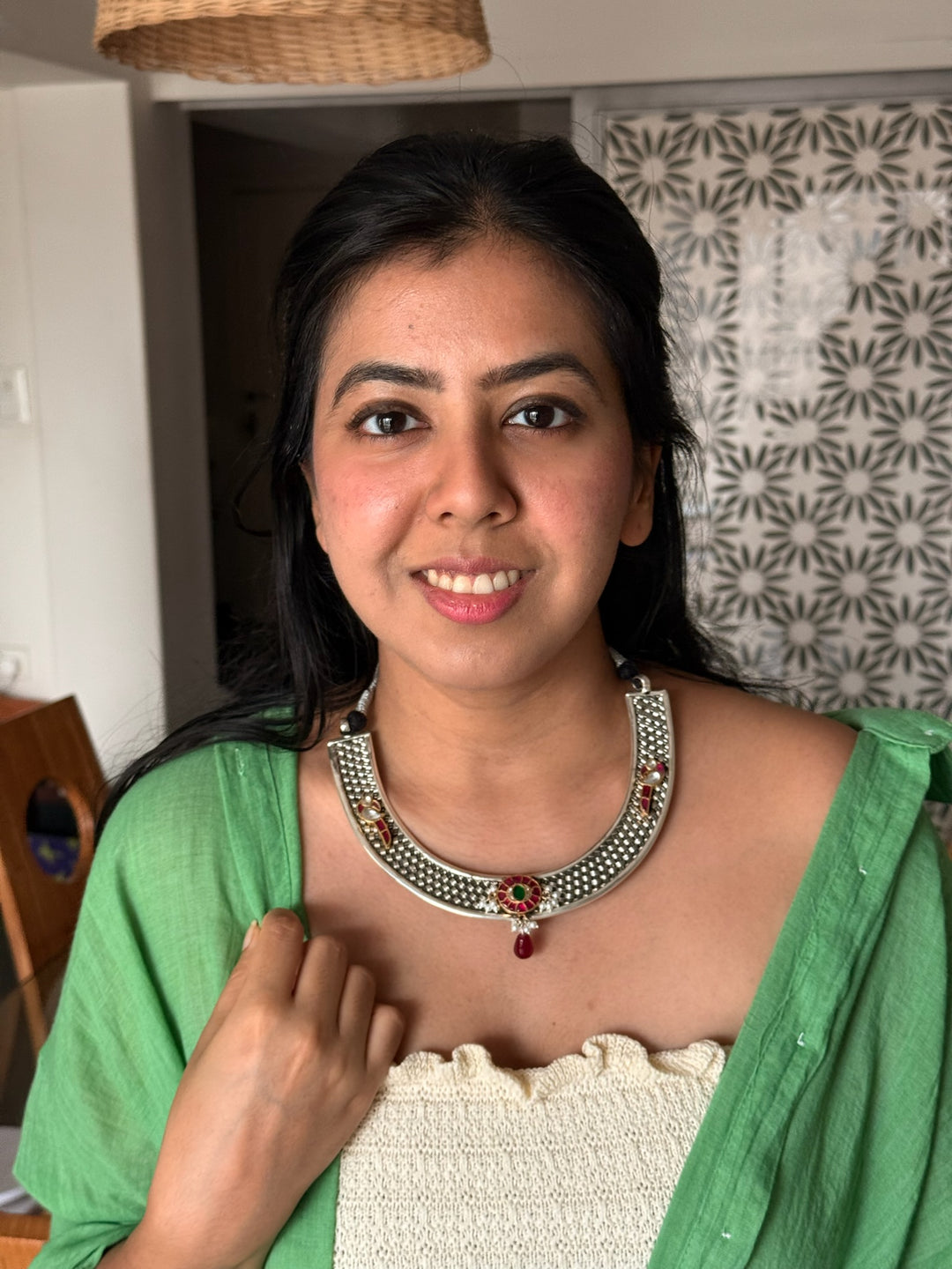 Handmade Elegant 925 Silver Hasli Collar Necklace by SHIVKA