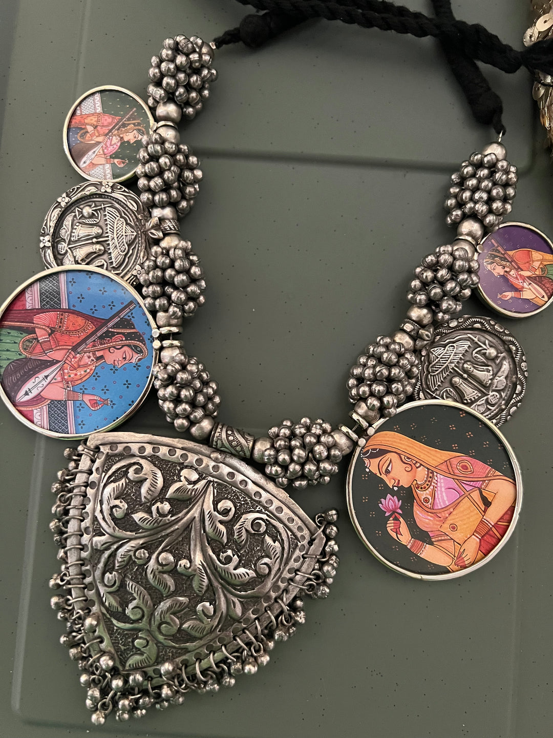 Hand painted Ghungroo Necklace | Festive Elegance by SHIVKA