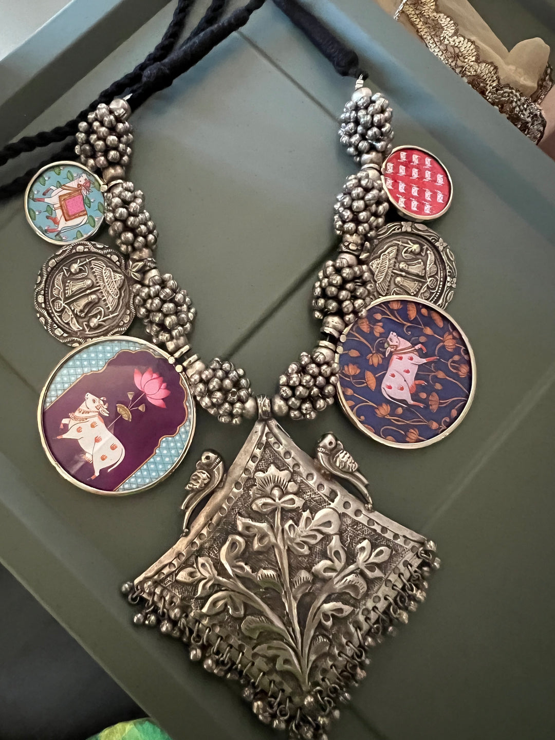 Hand painted Ghungroo Necklace | Festive Elegance by SHIVKA