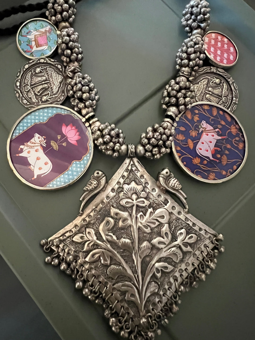 Hand painted Ghungroo Necklace | Festive Elegance by SHIVKA