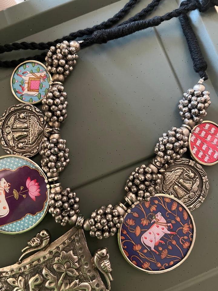 Hand painted Ghungroo Necklace | Festive Elegance by SHIVKA