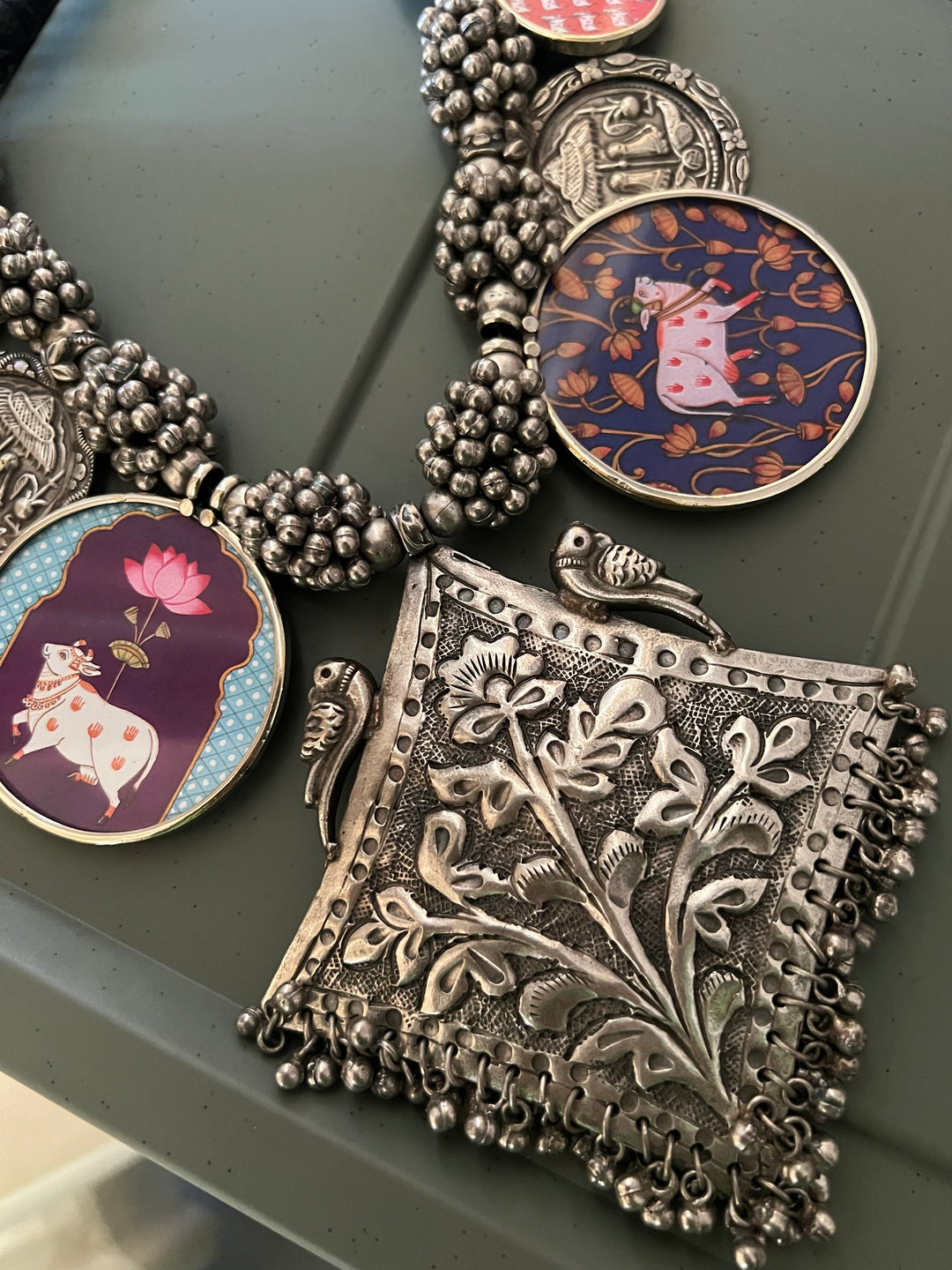 Hand painted Ghungroo Necklace | Festive Elegance by SHIVKA