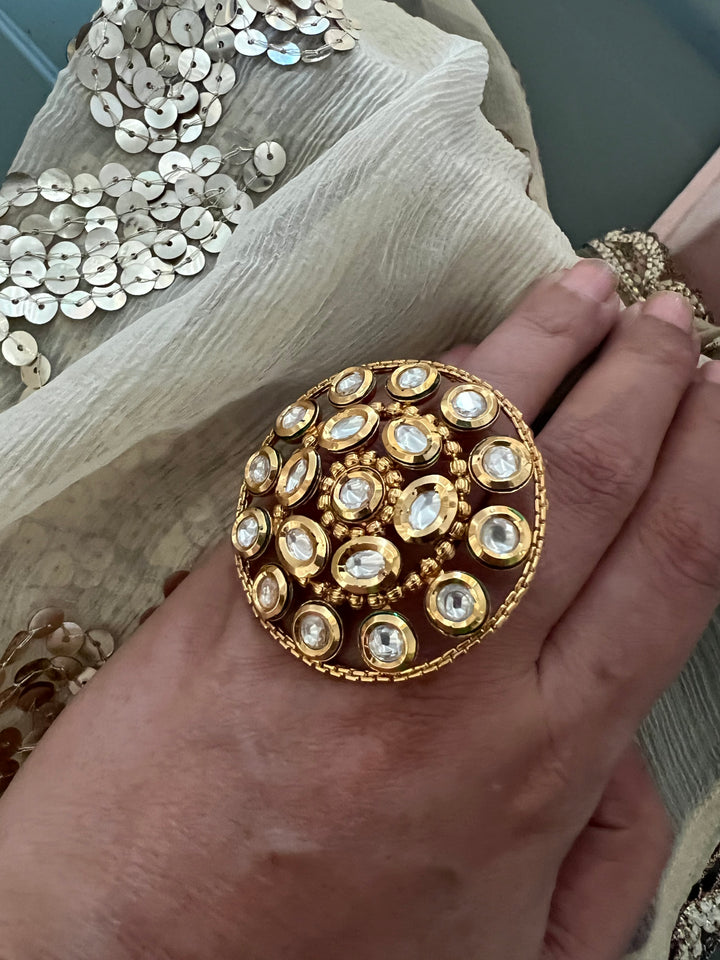 Oversized Kundan Ring