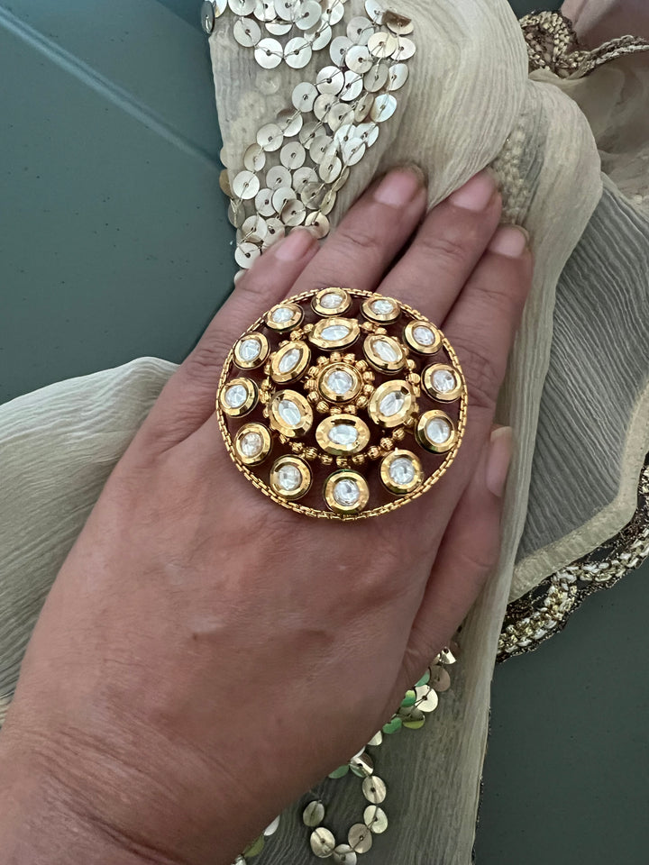 Oversized Kundan Ring