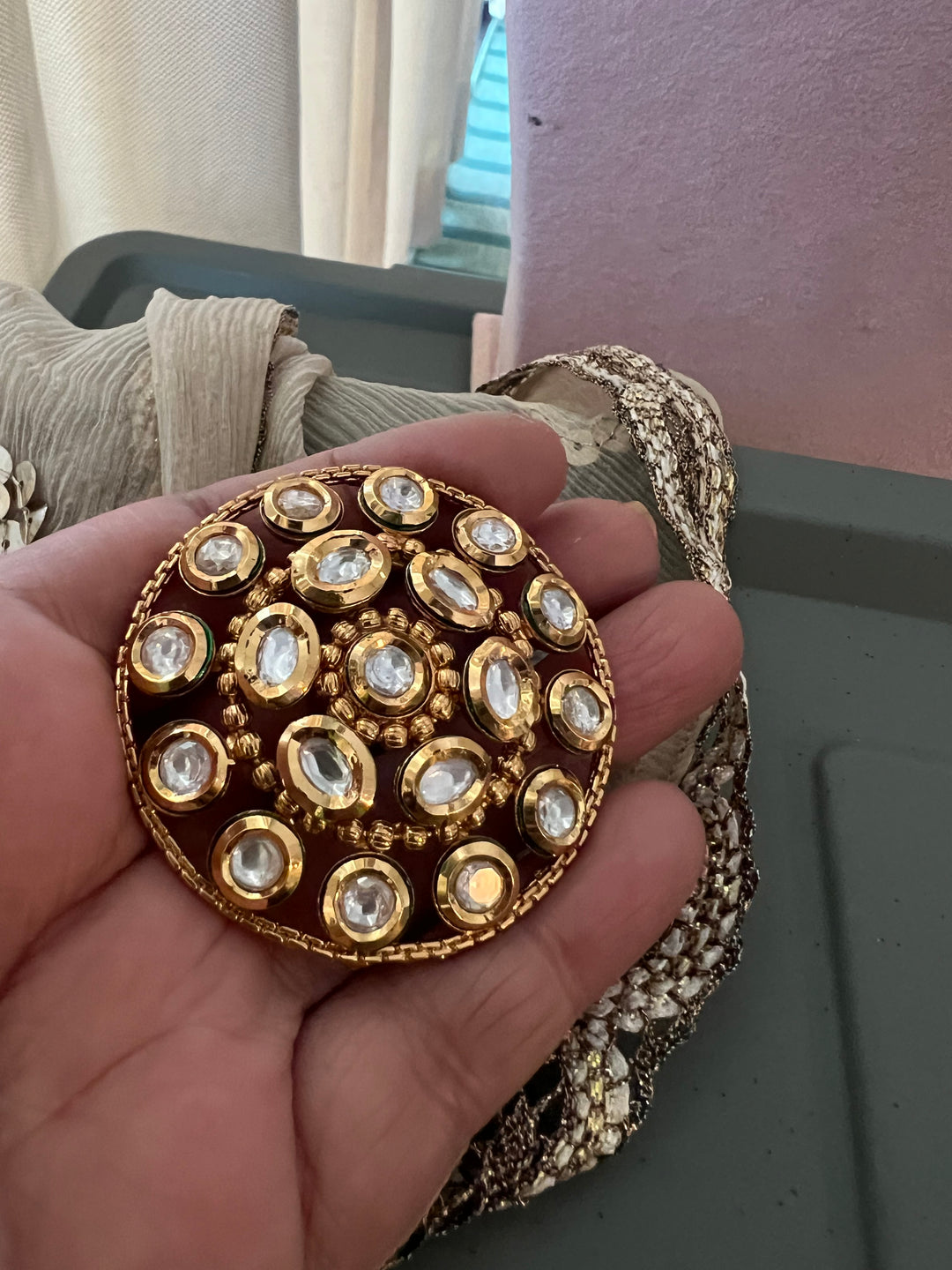 Oversized Kundan Ring