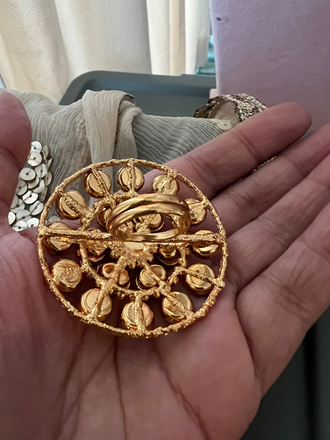 Oversized Kundan Ring
