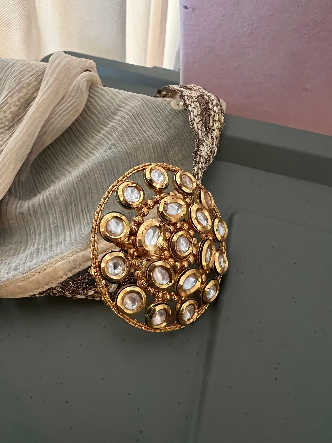 Oversized Kundan Ring