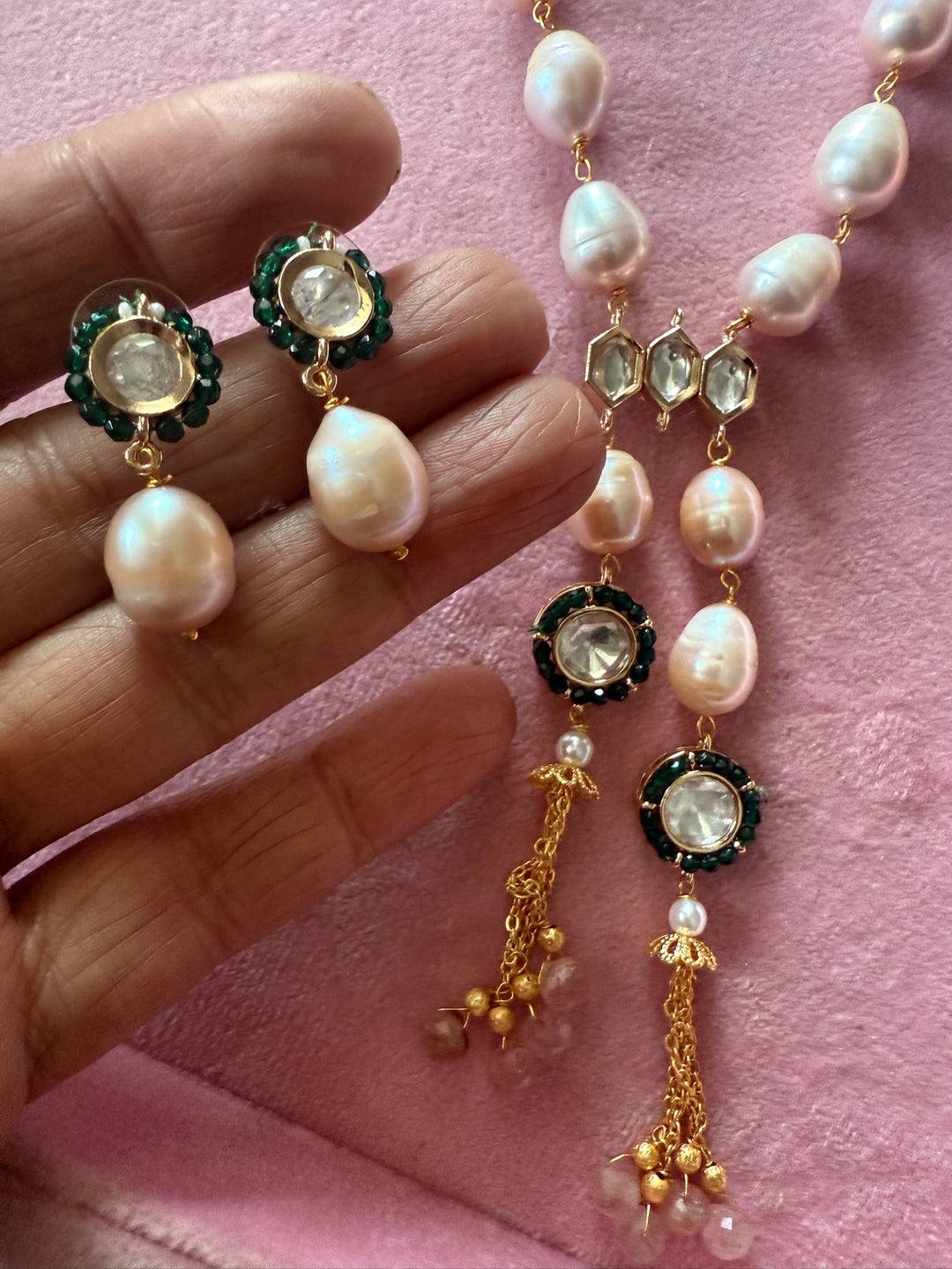 Pearl Kundan Set