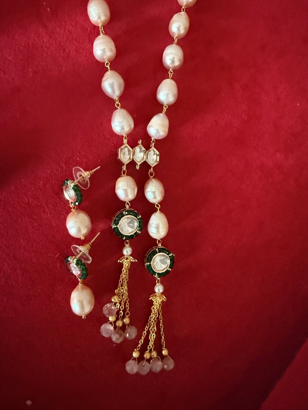 Pearl Kundan Set