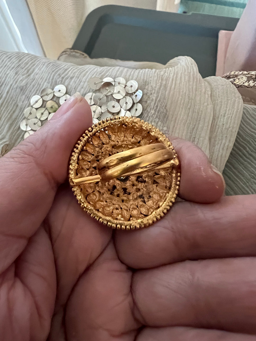 Antique Pink Kundan Ring | Timeless Elegance by SHIVKA