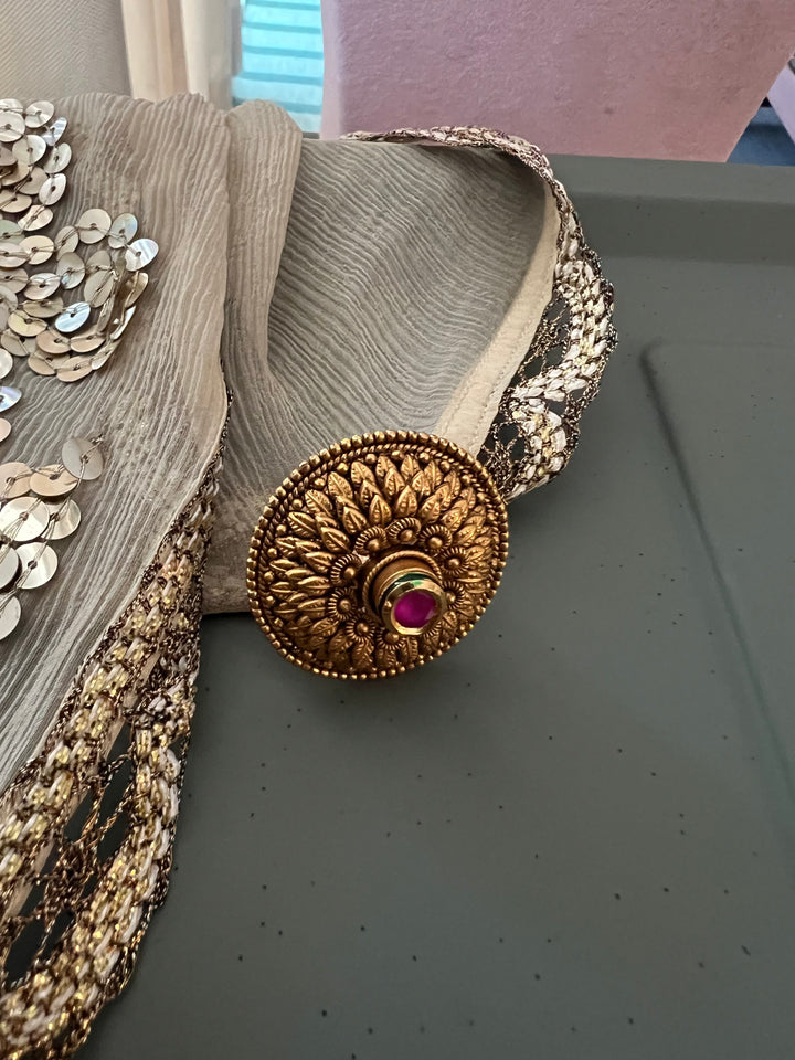 Antique Pink Kundan Ring | Timeless Elegance by SHIVKA