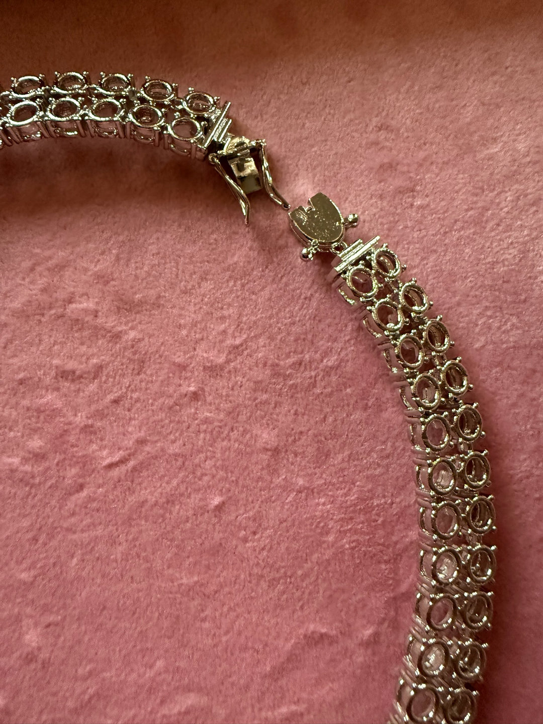 SHIVKA Victorian CZ Necklace Set | Rhodium Finish Jewelry