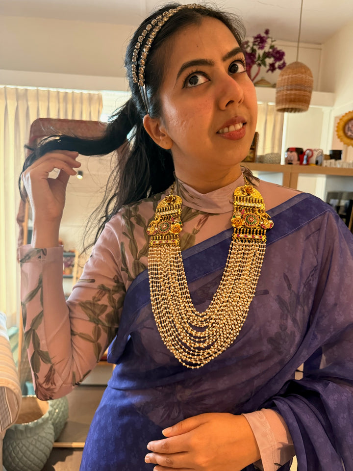 Pearl Kundan Jadau 925 Silver Necklace | SHIVKA