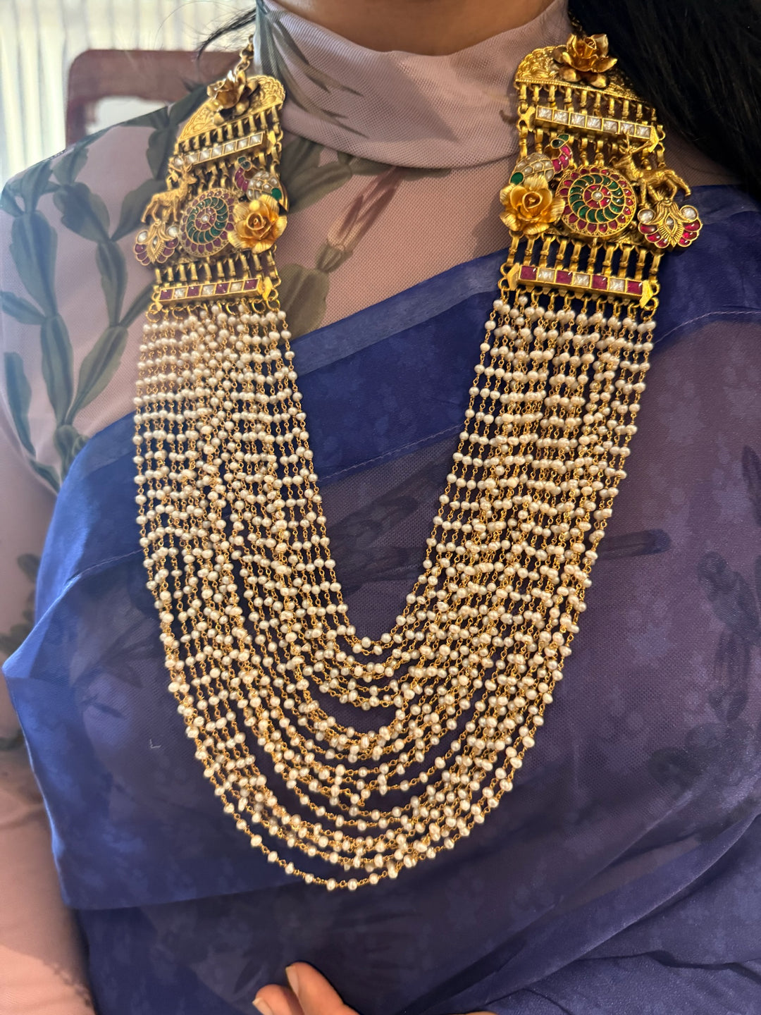 Pearl Kundan Jadau 925 Silver Necklace | SHIVKA