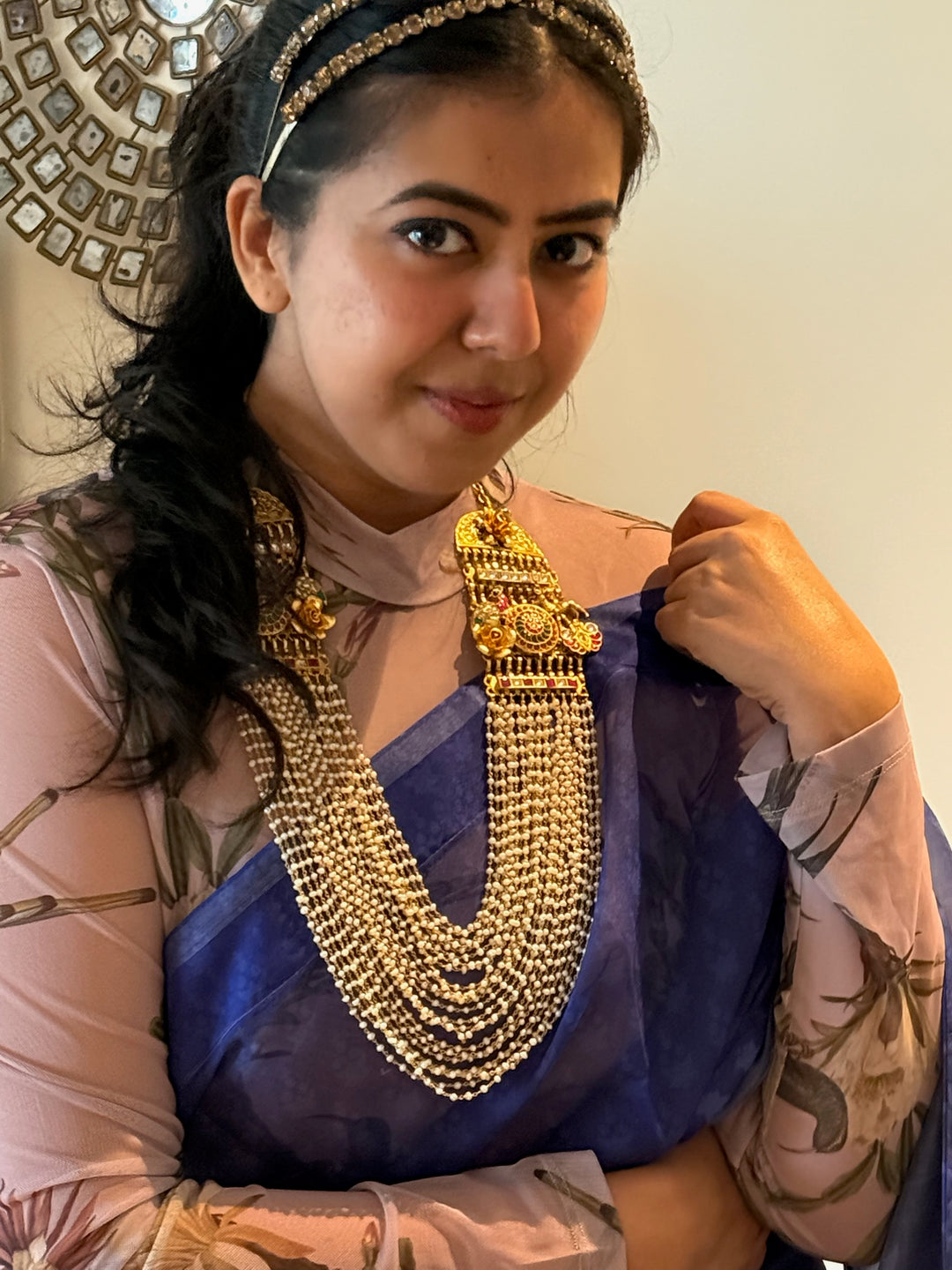 Pearl Kundan Jadau 925 Silver Necklace | SHIVKA