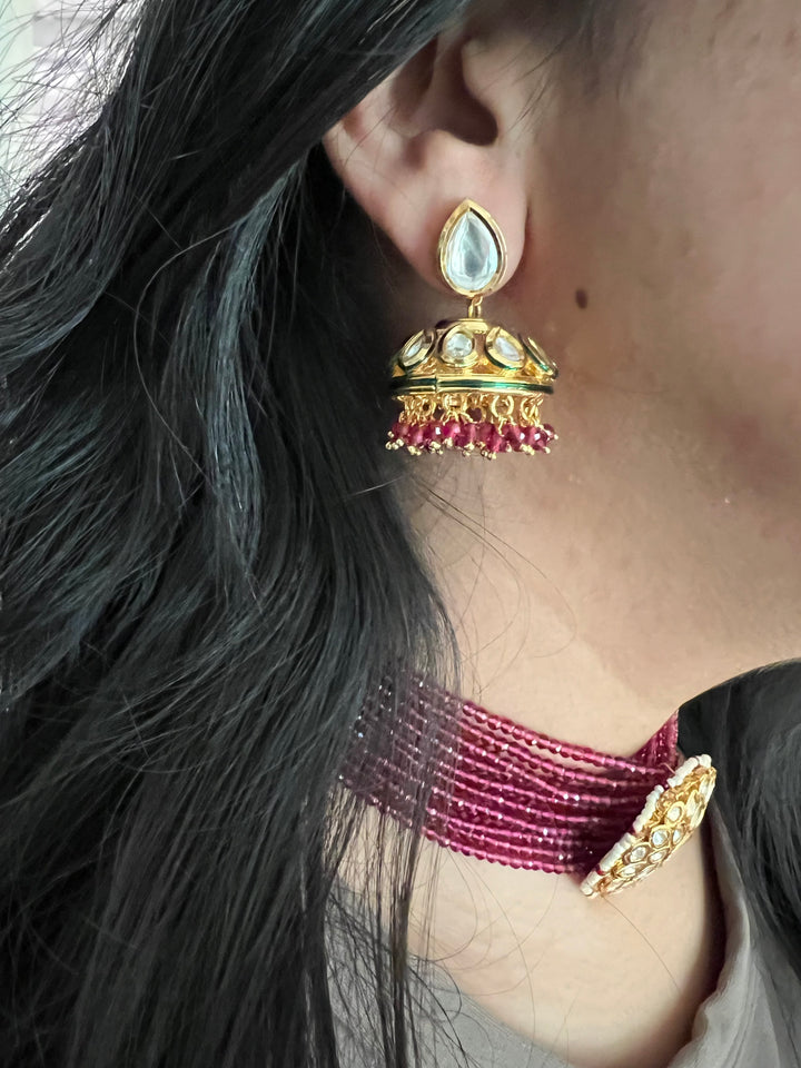 Royal Kundan Choker with Jhumki Set | Elegant Wedding Jewelry by SHIVKA