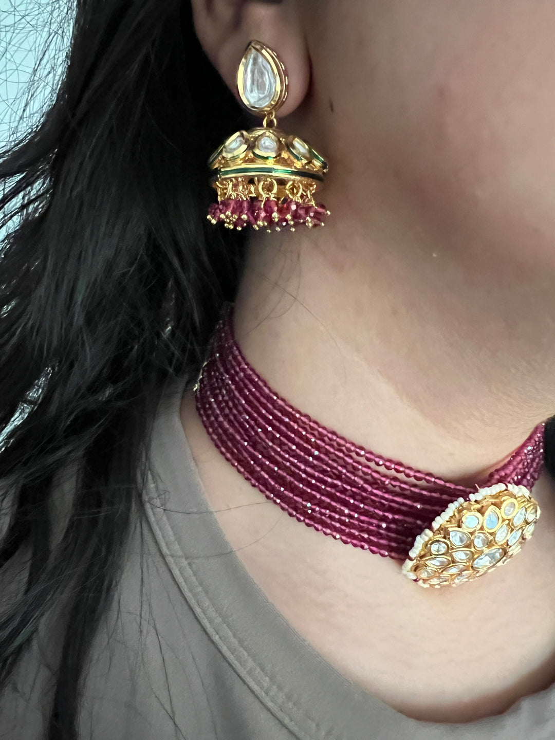 Royal Kundan Choker with Jhumki Set | Elegant Wedding Jewelry by SHIVKA