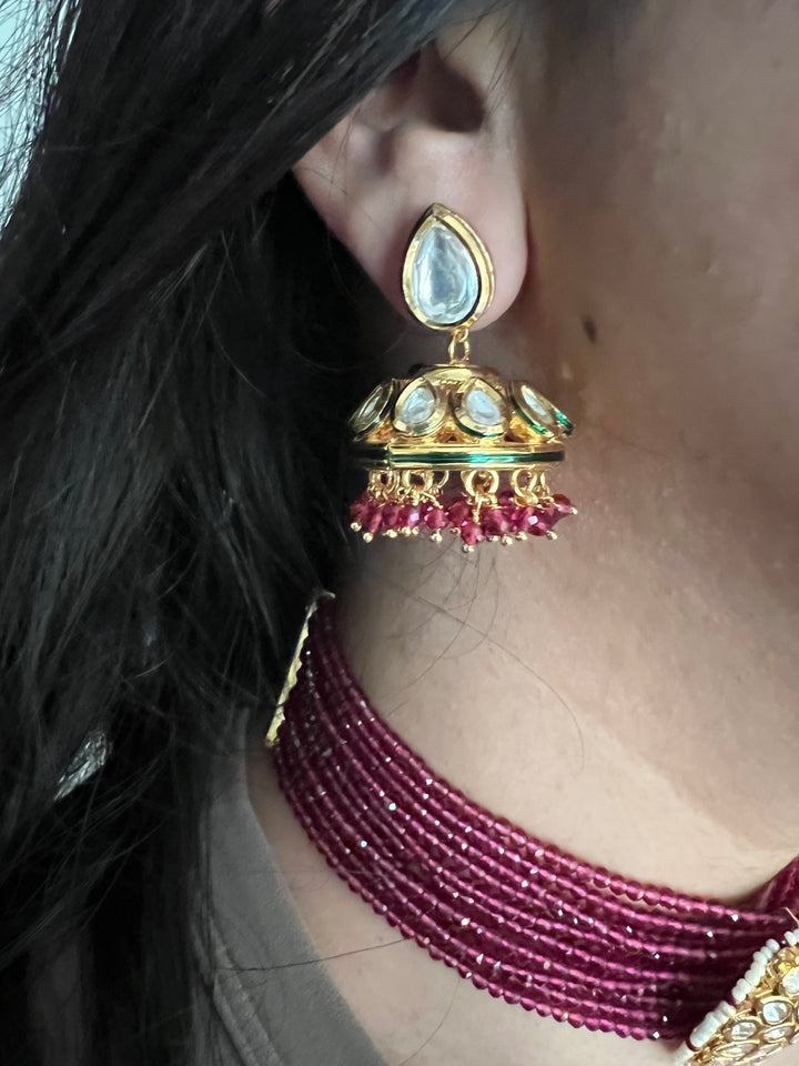 Royal Kundan Choker with Jhumki Set | Elegant Wedding Jewelry by SHIVKA