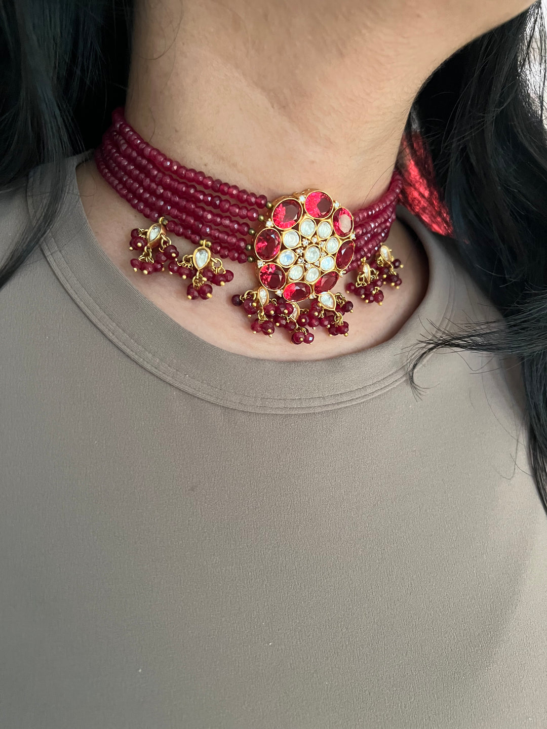 Royal Kundan Choker with Earrings Set | Elegant Wedding Jewelry by SHIVKA