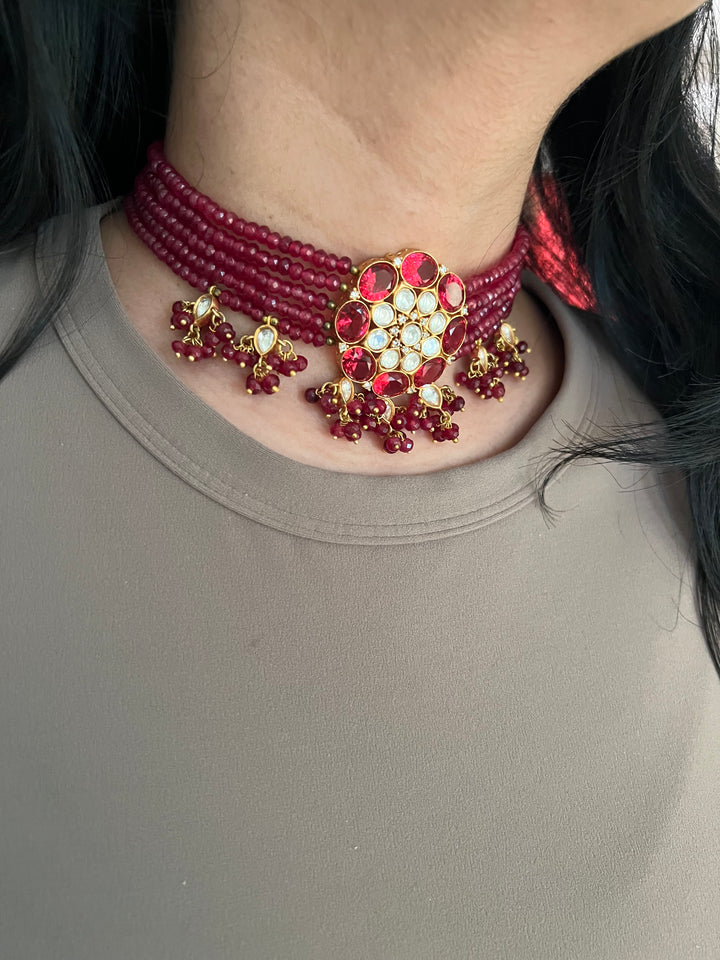 Royal Kundan Choker with Earrings Set | Elegant Wedding Jewelry by SHIVKA