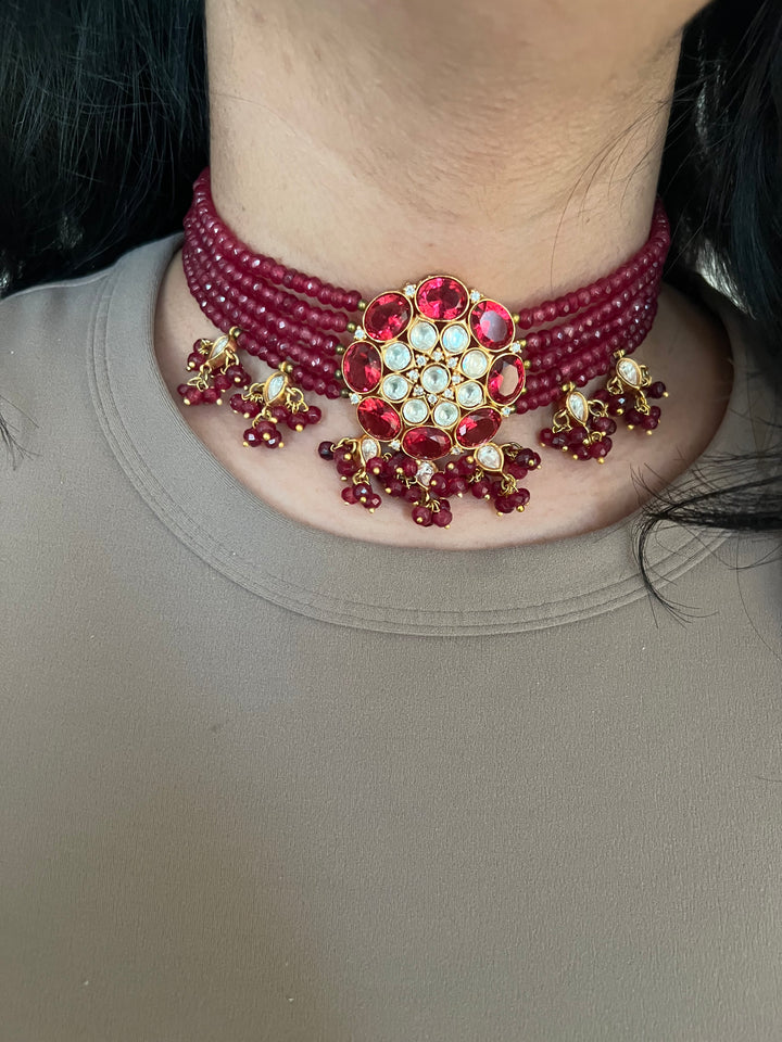 Royal Kundan Choker with Earrings Set | Elegant Wedding Jewelry by SHIVKA