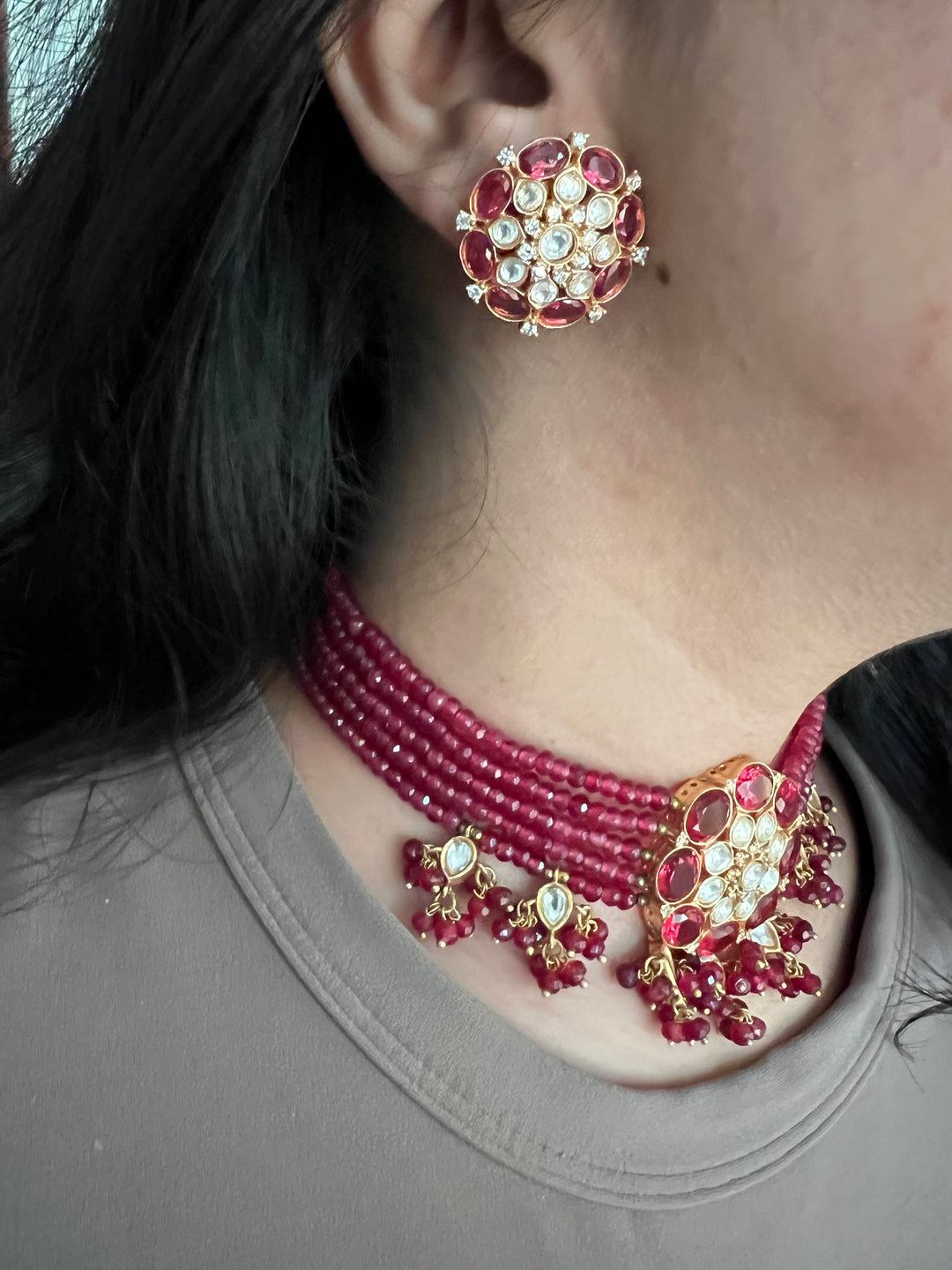 Royal Kundan Choker with Earrings Set | Elegant Wedding Jewelry by SHIVKA