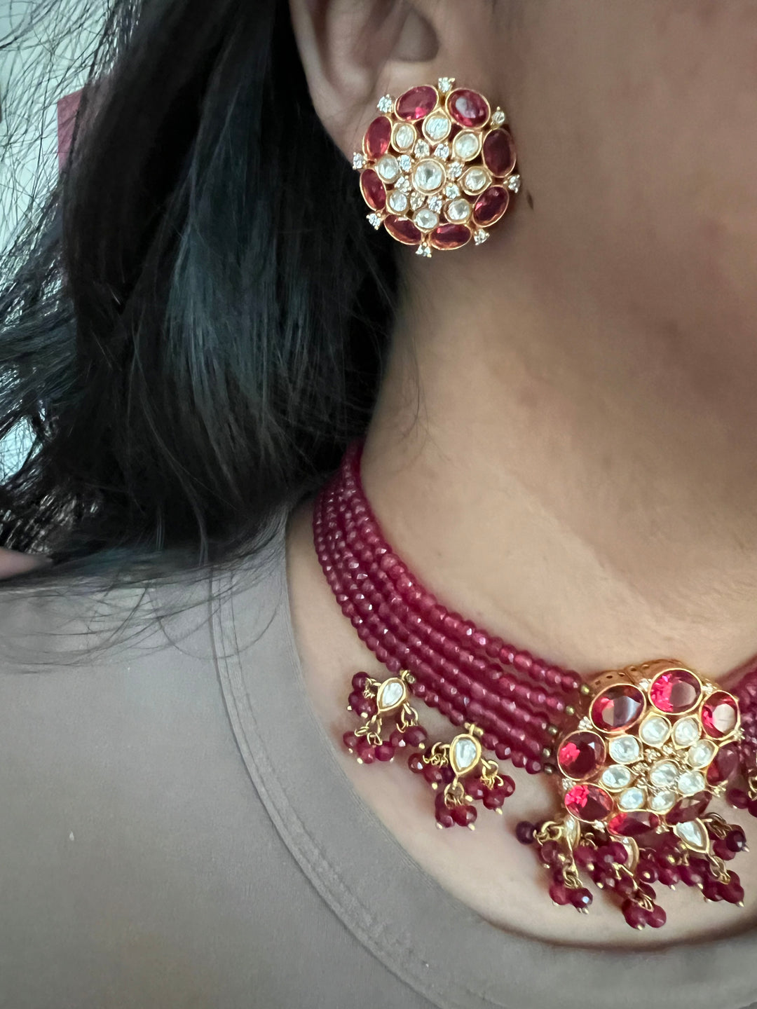 Royal Kundan Choker with Earrings Set | Elegant Wedding Jewelry by SHIVKA