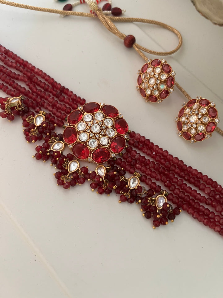 Royal Kundan Choker with Earrings Set | Elegant Wedding Jewelry by SHIVKA