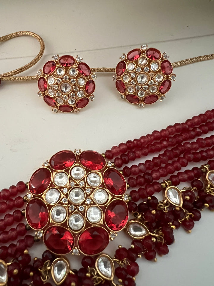 Royal Kundan Choker with Earrings Set | Elegant Wedding Jewelry by SHIVKA