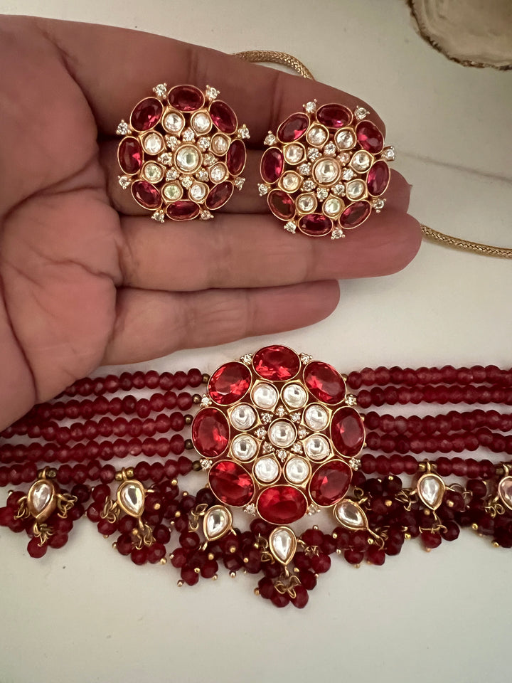 Royal Kundan Choker with Earrings Set | Elegant Wedding Jewelry by SHIVKA