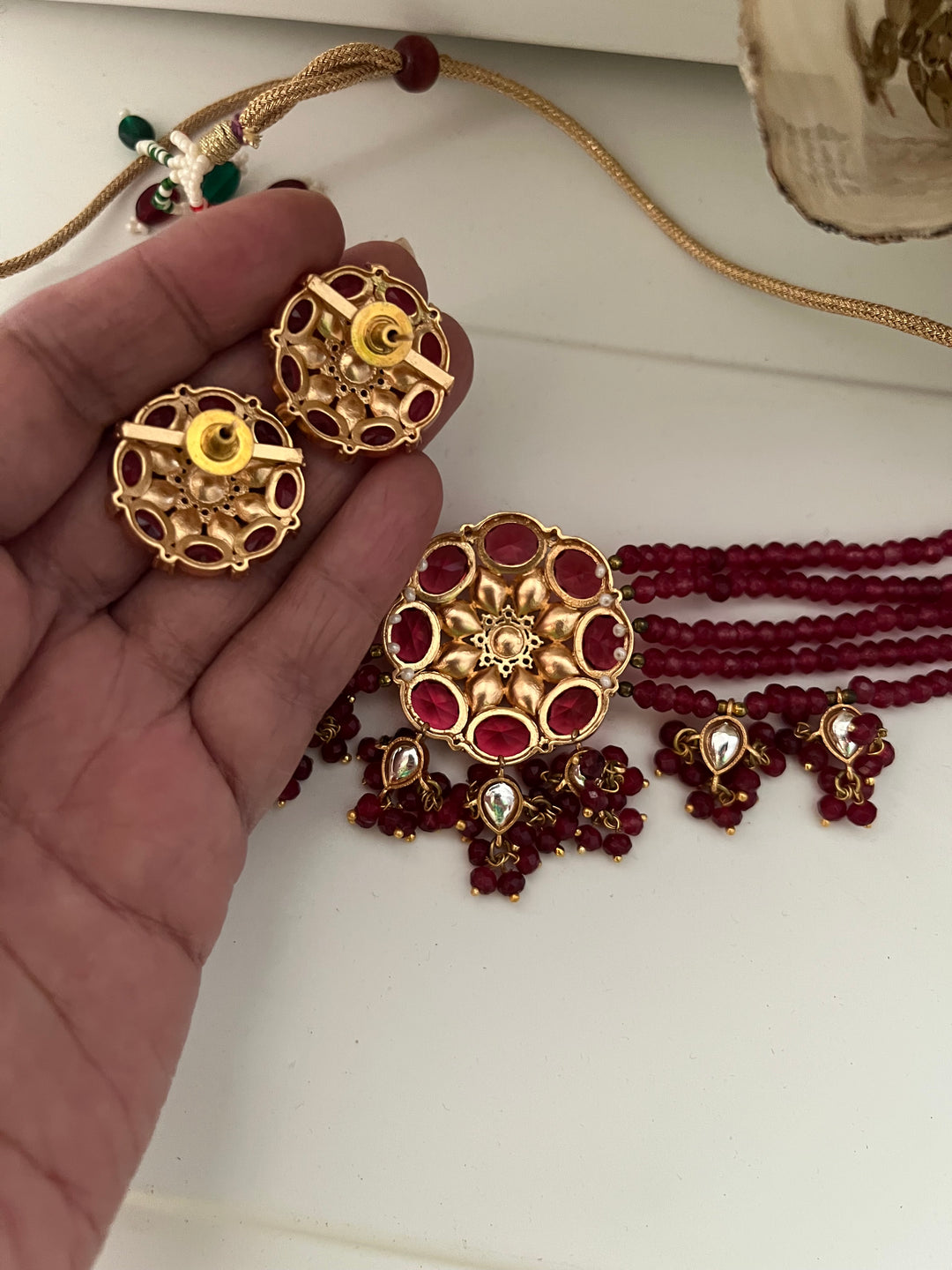 Royal Kundan Choker with Earrings Set | Elegant Wedding Jewelry by SHIVKA