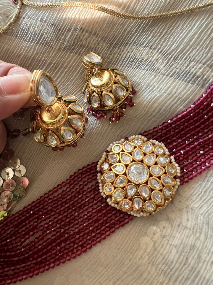 Royal Kundan Choker with Jhumki Set | Elegant Wedding Jewelry by SHIVKA