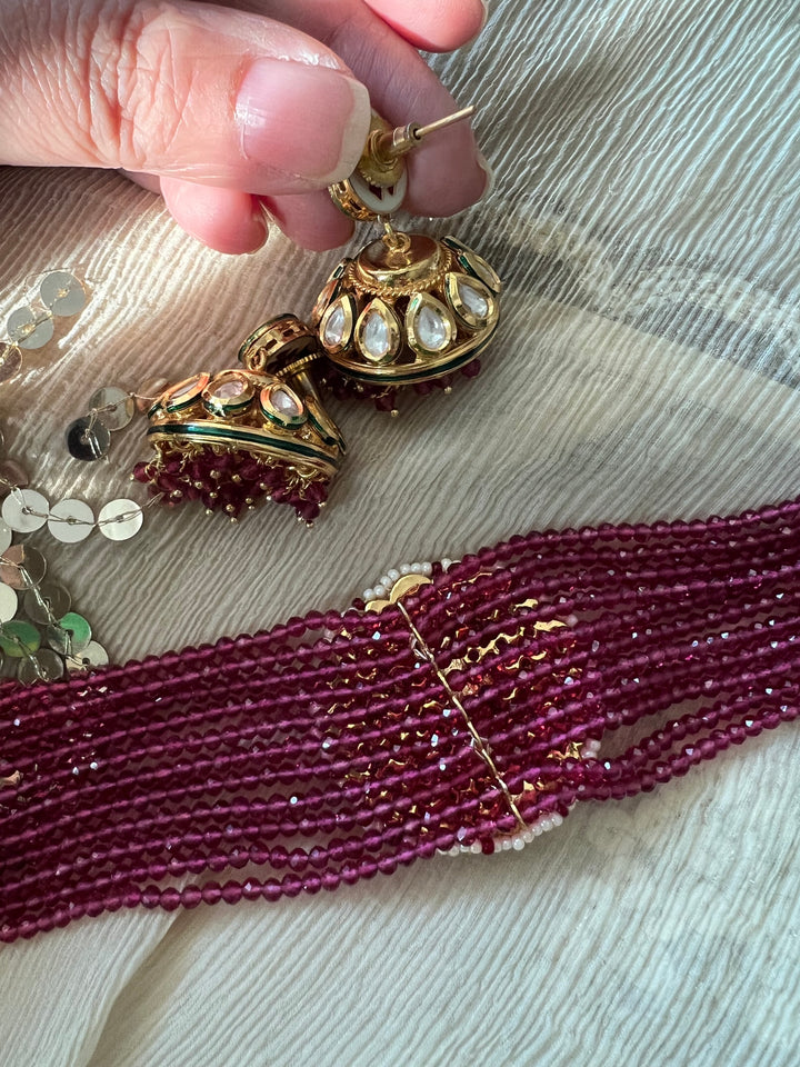 Royal Kundan Choker with Jhumki Set | Elegant Wedding Jewelry by SHIVKA