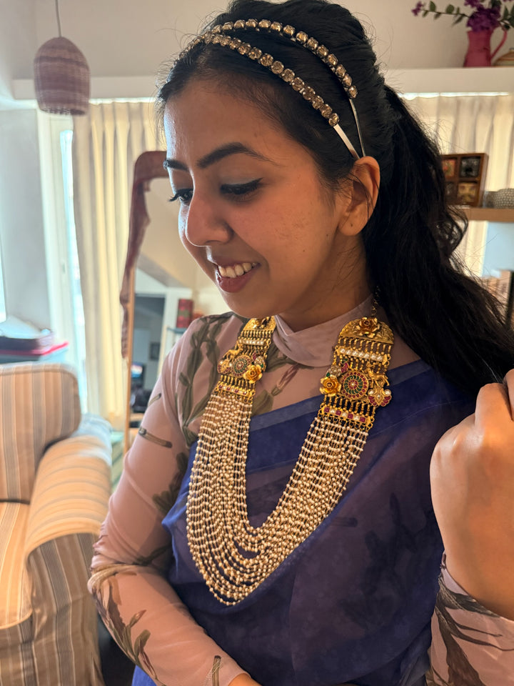 Pearl Kundan Jadau 925 Silver Necklace | SHIVKA