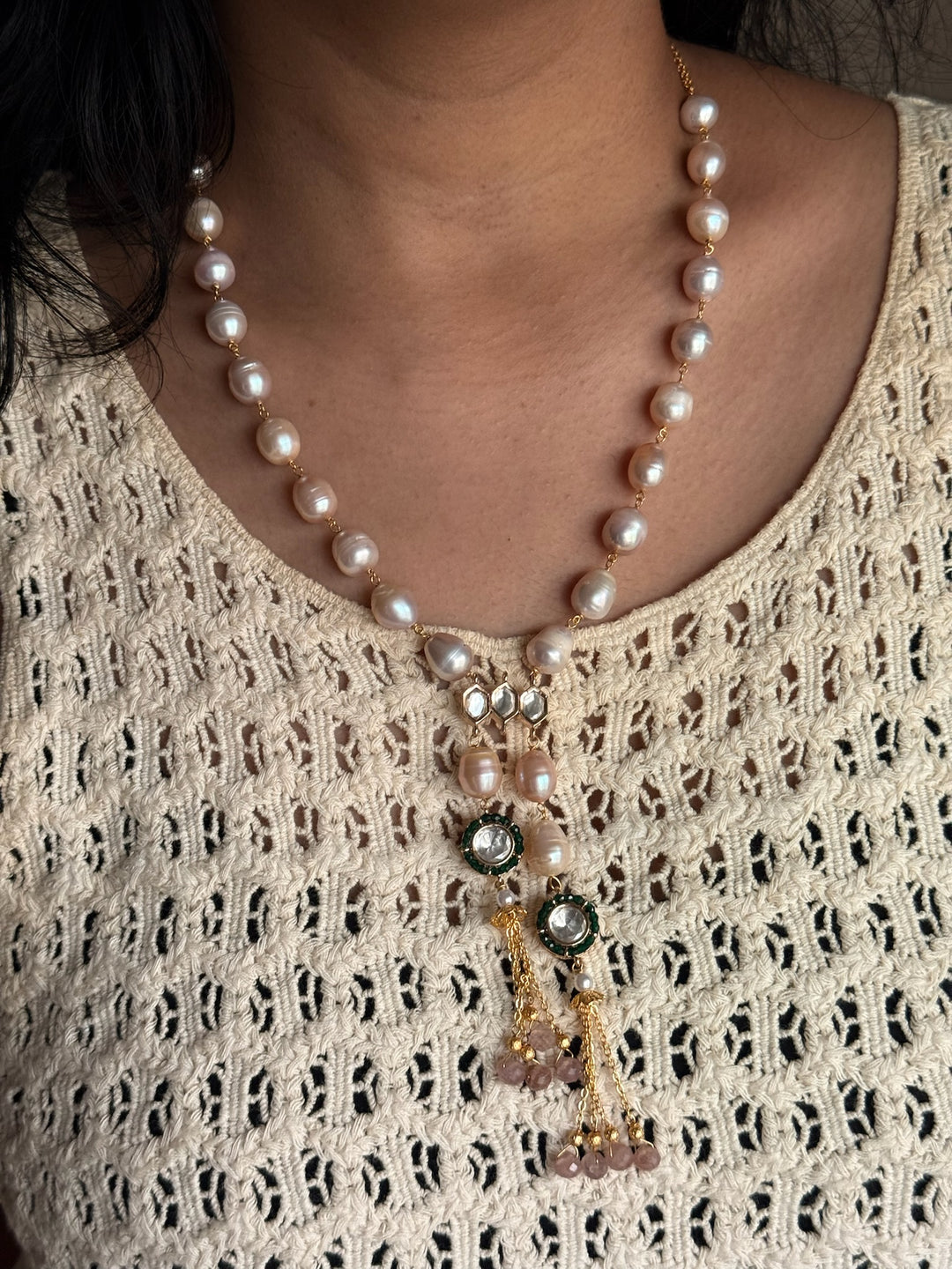 Pearl Kundan Set
