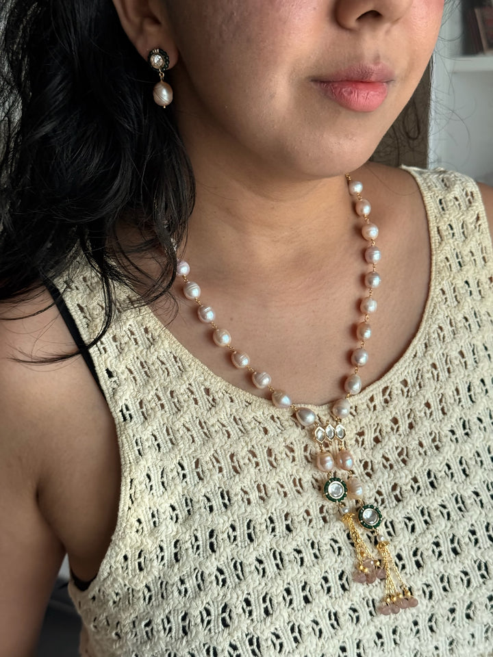Pearl Kundan Set