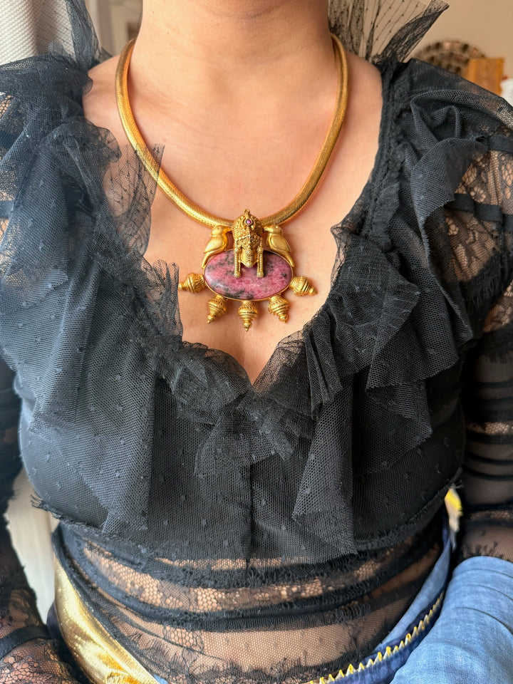 Bold Ruby 925 Silver Pendant Necklace | SHIVKA