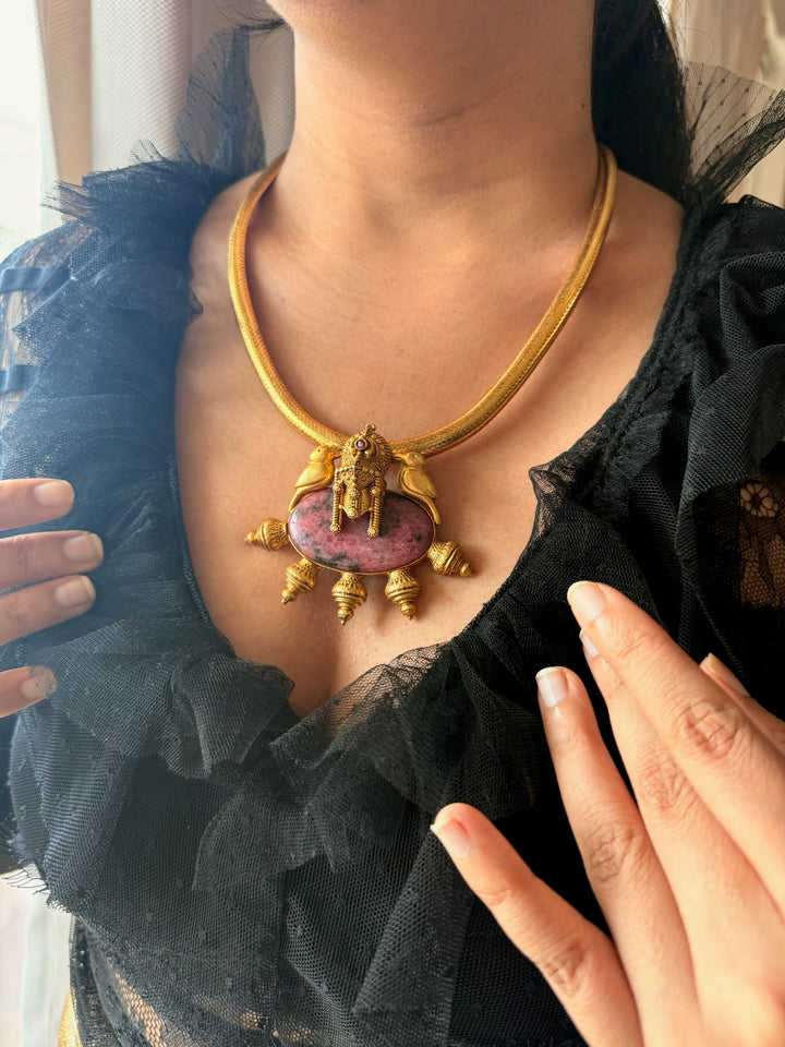 Bold Ruby 925 Silver Pendant Necklace | SHIVKA