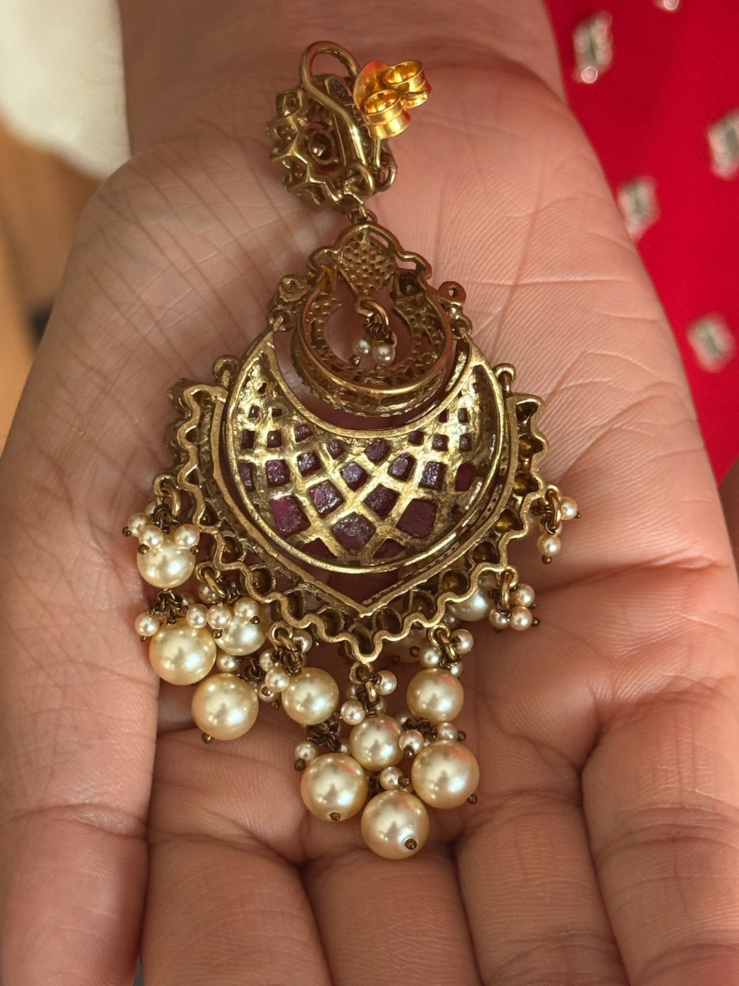 925 Silver Pearl CZ Earrings | SHIVKA Bridal Drop Earrings